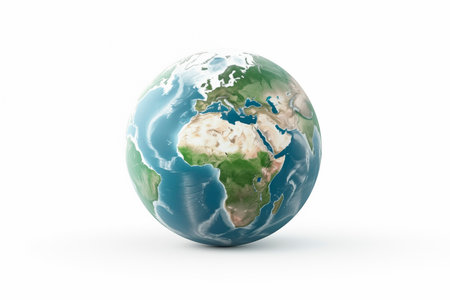 Cartoon planet Earth vector icon on white background. Generated A.I.の素材