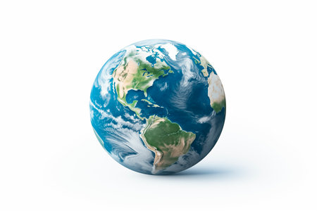 Cartoon planet Earth vector icon on white background. Generated A.I.の素材