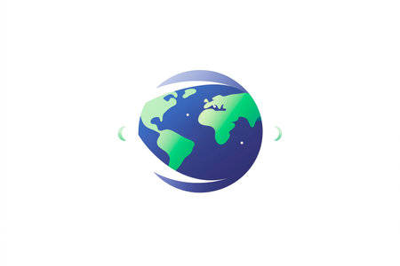 Cartoon planet Earth vector icon on white background. Generated A.I.の素材