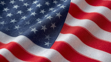 Ultra-Realistic American Flag on Clean Neutral Background â Modern Minimalist Styleの素材