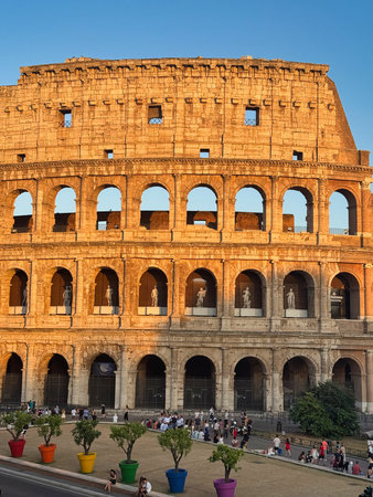 Colosseum in Rome, Italy. The Colosseum is one of the main tourist attractions in Rome.