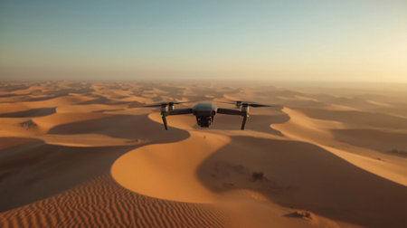 Drone flying over the Sahara desert in Morocco. 3d renderingの素材