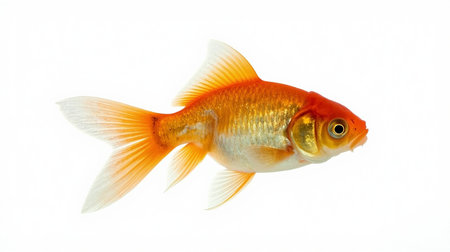 Goldfish isolated on the white background, clipping path included in fileの素材