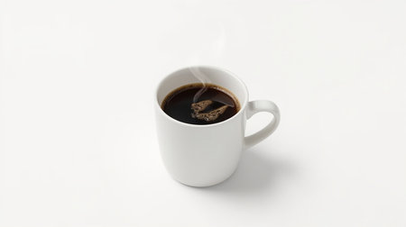 Coffee cup isolated on white background, clipping path included.の素材