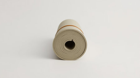 Roll of white paper on a white background. Roll of white paperの素材
