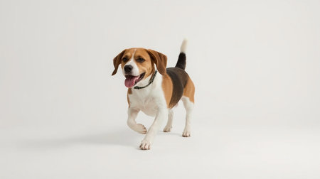 Beagle dog on a white background. Studio shot. Isolated.の素材