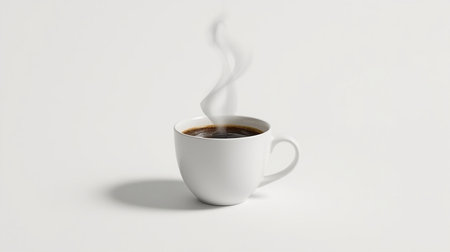 Cup of coffee on a white background. 3d rendering.の素材