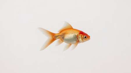 Goldfish isolated on white background. Studio shot of goldfish.の素材