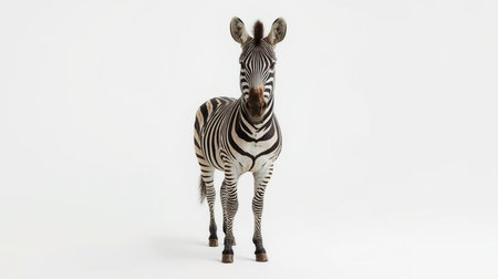 Plasticine zebra isolated on white background. 3d renderingの素材
