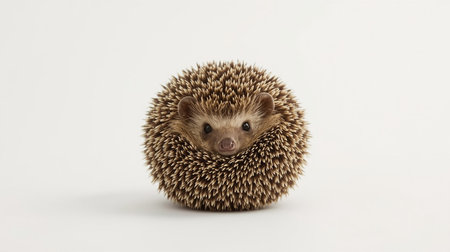 hedgehog isolated on white background. (Scientific name: Erinaceus Europaeus)の素材