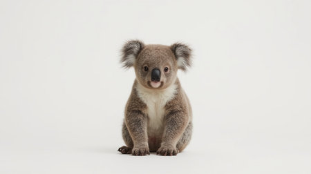 Koala in front of a white background, Australian native animal.の素材