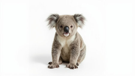 Koala isolated on white background with copy space for your text.の素材