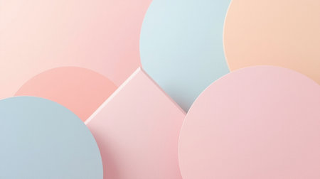 Abstract pastel color paper background. Minimal geometric shapes and linesの素材
