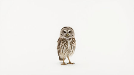Strix nebulosa, small owl isolated on white background.の素材