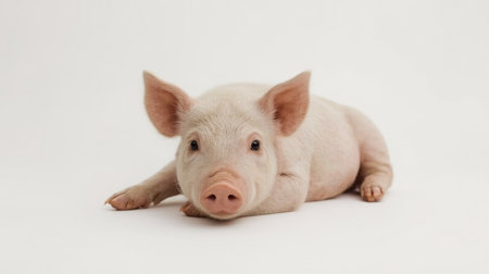 Piglet isolated on a white background. Small piglet.の素材