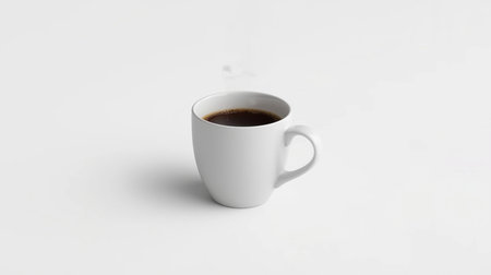 Cup of coffee on a white background, 3d render.の素材