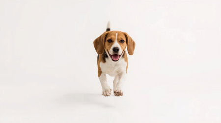 Cute Beagle dog isolated on white background. Studio shot.の素材