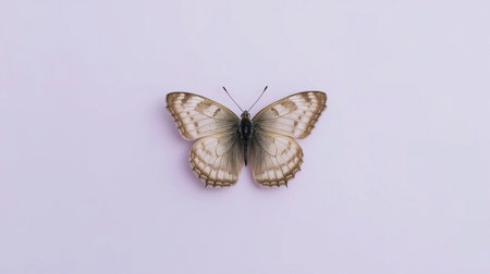 Butterfly on a pink background. Top view. Flat lay.の素材