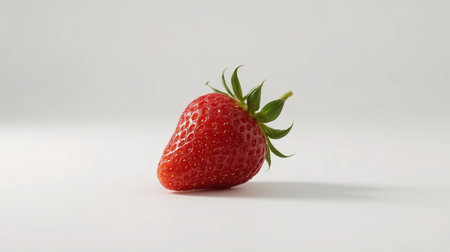 Strawberry isolated on white background, studio shot, close upの素材