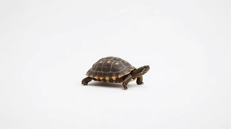 turtle isolated on white background,turtle on a white backgroundの素材