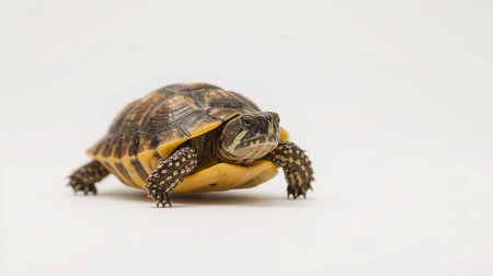 turtle isolated on white background, tortoise on a white backgroundの素材