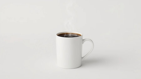 Coffee cup with steam on white background. 3d illustrationの素材