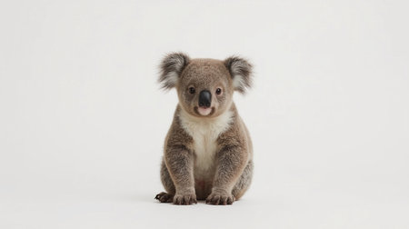 Koala isolated on white background. Australian native animal. Studio shot.の素材