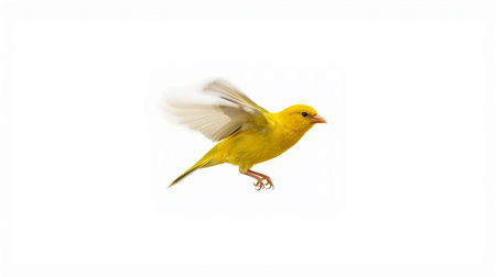 Beautiful canary bird isolated on white background with clipping path.の素材