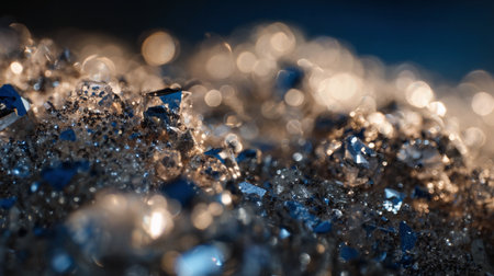 Glitter particles shine brightly with ultra sharp details, creating a mesmerizing visual effect in soft light.の素材