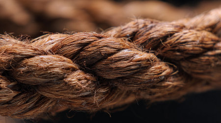 Close-up of braided strands showing rich textures and intricate details under soft lighting.の素材