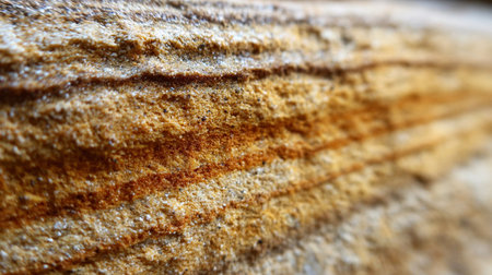 Sandstone layers display unique textures and colors formed by natural processes over time.の素材