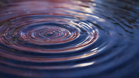 Water surface creates ripple patterns while reflecting colors from surroundings during daytime.の素材
