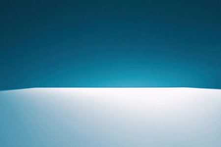 A wide expanse filled with a blue gradient at the top and white space below, suggesting emptiness.の素材