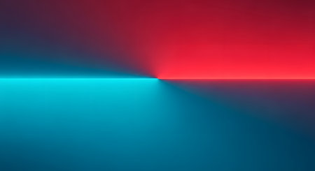 abstract background of blue and red light in the middle of the roomの素材