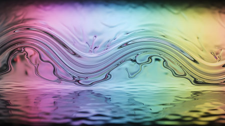 abstract colorful background with water ripples and waves, rainbow colorsの素材