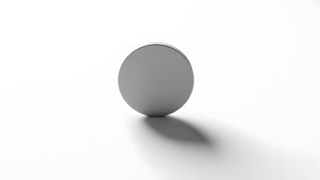 3d rendering of a white cylinder isolated in white studio background.の素材