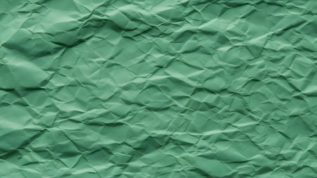 Green crumpled paper texture background for web site or mobile devices.の素材