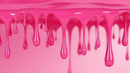 pink paint dripping on a pink background. 3d render illustrationの素材
