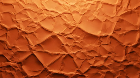 Orange crumpled paper background. Texture of crumpled paper.の素材