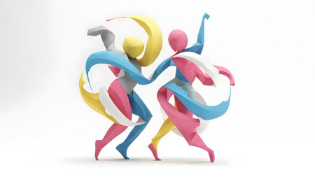 Illustration of abstract white and blue polygonal background, digitally generatedの素材