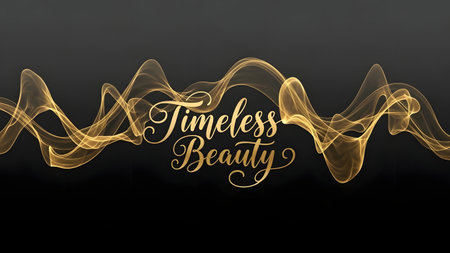 Abstract gold wave on black background. Vector illustration for your design.の素材