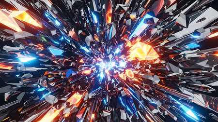 3d illustration of abstract geometric composition, digital art for modern backgroundの素材