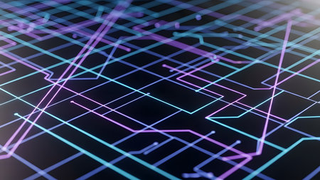 Abstract circuit board background. Technology concept. 3D Rendering.の素材