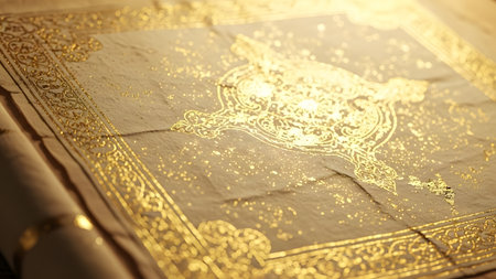 Close up of the Holy Quran. Shallow depth of field.の素材