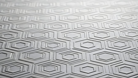 Metal hexagon pattern background. 3d rendering 3d illustration.の素材