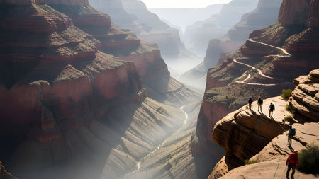 Hike in the Utah mountains. Fantastic forms sandstone formations.の素材