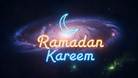 Ramadan Kareem greeting card design. Ramadan Kareem text.の素材