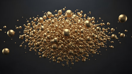 Abstract 3d rendering of chaotic spheres. Bokeh effect.の素材
