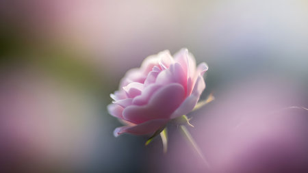Beautiful pink rose in soft color and blur style for background.の素材