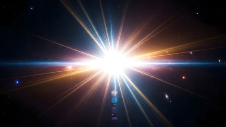 star with lens flare and bokeh effect made in 3d softwareの素材